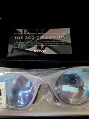 Revo Sunglasses - Satin Chrome Frame with Blue Mirror Lenses